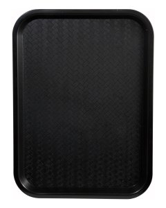 Winco FFT-1014K Plastic Fast Food / Cafeteria Tray 14"L x 10"W - Black - 48/Case