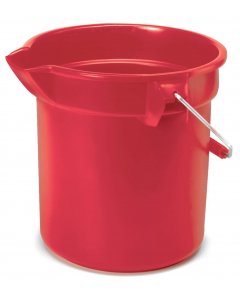 Rubbermaid FG261400RED BRUTE Plastic Round Bucket with Molded-In Graduations 12" dia. x 11-1/4"H - 14 qt. - Red
