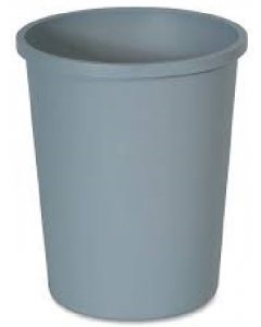 Rubbermaid FG294700GRAY Untouchable Round Container / Trash Can 44-3/8 quart (11 Gal.) - Gray