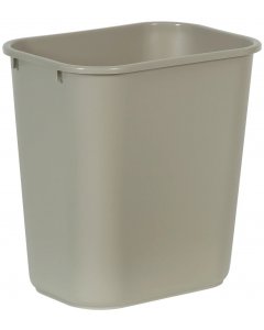 Rubbermaid FG295600BEIG Medium Rectangular Wastebasket / Trash Can 28 Qt. - Beige