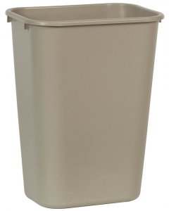 Rubbermaid FG295700BEIG Large Rectangular Wastebasket / Trash Can 44-1/4 Qt. (10-1/4 Gal.) - Beige