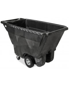 Rubbermaid FG9T1400BLA Structural Foam Open Top Standard Duty Tilt Truck / Trash Cart - Black - 1/2 cu. yd. (850 lb. Capacity)