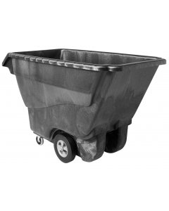 Rubbermaid FG9T1500BLA Structural Foam Open Top Standard Duty Tilt Truck / Trash Cart - Black - 1 cu. yd. (1250 lb. Capacity)