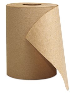 GEN G1804 Brown 1-Ply Hardwound Paper Towel Roll 300' - 12/Case
