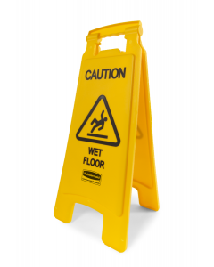 Winco WCS-25 Wet Floor Caution Sign, 12 x 25", Yellow  12ea/cs
