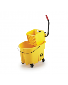 Rubbermaid FG758088YEL WaveBrake Side-Press Mop Bucket and Wringer 35 qt. - Yellow