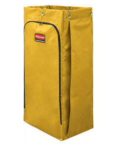 Rubbermaid 1966881 Janitorial Cart Vinyl Replacement Bag with Zipper 34 Gal. - Yellow