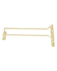 Winco GH-10 Brass Plated Wire 1-Channel Overhead Glass Hanger Rack 10" - 72/Case