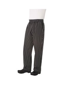 Chef Works GSBP000L Designer Baggy Chef Pants with Elastic Waistband and Drawstring - ChalkStripe / Large