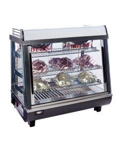 Winco HDM-26 Self Service Countertop Heated Display Merchandiser Case with (3) Shelves 26-1/2"L x 19"W x 26"H - 120v