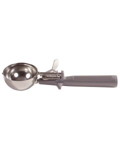 Winco ICOP-8 Stainless Steel Deluxe One-Piece Thumb-Press Disher with Gray Plastic Handle 4 oz. - Sizes 8 - 36/Case
