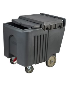 Winco IIC-29 Plastic Insulated Mobile Ice Caddy with Sliding Cover 125 lb. - Gray