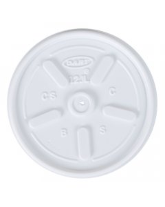 Dart Solo 12JL White Plastic Vented Lid for 12 oz. Foam Cups & Containers - 1000/Case