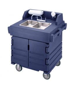 Cambro KSC402186 45 1/2"H Portable Sink Cart w/ (2) 4"D Bowls, Hot Water