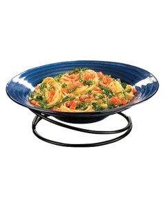 American Metalcraft LWUS1041 Contempo Wrought Iron Swirl Pizza Stand / Food Display Riser 10"dia. Top x 11-1/2"dia. Bottom x 4"H - Black