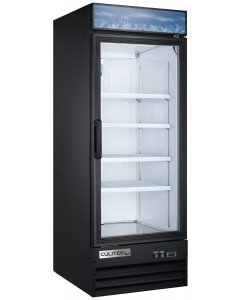 Culitek MRFS-1D/B SS-Series Black 1-Section 1 Glass Swing Door Merchandiser Refrigerator 28" - 23 cu. ft. - 115v