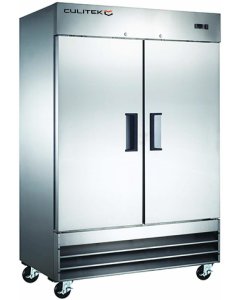 Culitek MRRF-2D SS-Series 2-Section 2 Solid Swing Door Reach-In Refrigerator 54" - 48 cu. ft. - 115v