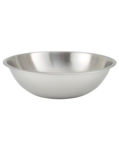 Winco MXHV-1300 Stainless Steel Heavy-Duty Shallow Mixing Bowl 13 qt. - 12/Case
