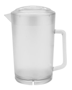 GET P-3064-1-CL SAN Plastic Textured Water Pitcher with Lid 64 oz. - Clear - 12/Case