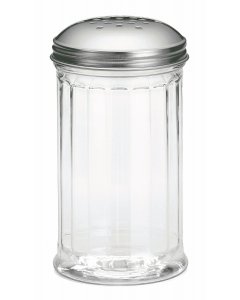 TableCraft P800 Polycarbonate Shaker w/ Stainless Steel Perforated Top 3-1/16" dia. x 5-5/8"H - 12 oz.