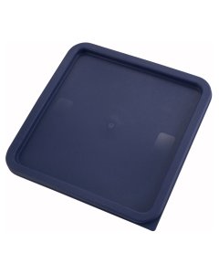 Winco PECC-128 Polyethylene Square Food Storage Container Cover for 12, 18 & 22 qt. - Blue - 6/Case