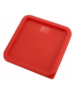Winco PECC-68 Polyethylene Square Food Storage Container Cover for 6 & 8 qt. - Red - 12/Case