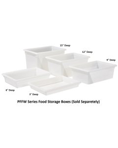 Winco PFFW-12 Polypropylene Stackable Rectangle Food Storage Box 17 gal. - White - Full Size