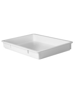 Winco PL-3N Plastic Rectangular Dough Box 25-5/8"L x 18"W x 3-1/4"H - White - 6/Case