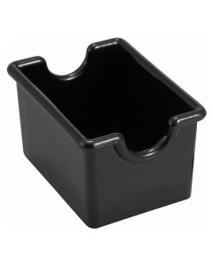 Winco PPH-1K Plastic Rectangular Sugar Packet Holder / Sugar Caddy 3-1/2" x 2-1/2" x 2"H - Black - 72/Case