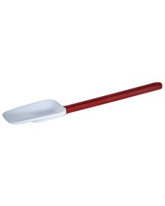 Winco PSG-14 Heat-Resistant Silicone Scraper with White Bowl-Shaped Blade and Red Handle 14" - 120/Case