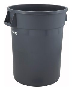 Winco PTC-44G Plastic Heavy-Duty Large Round Trash Can 44 gal. - Gray