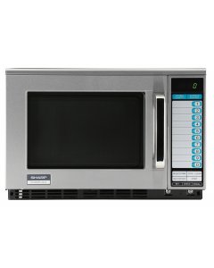 Sharp R-25JTF Stainless Steel Heavy Duty Commercial  Microwave Oven with Touch Pad Controls 20-1/8" - 0.7 cu. ft. - 230/208V, 2100W