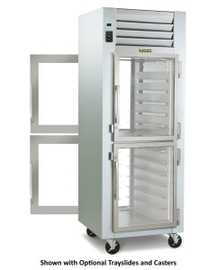 Traulsen RHT132WPUT-HHG Spec-Line 1-Section 2 Glass Half Door front / 2 Glass Half Door Rear Reach-In Pass-Thru Refrigerator 30" - 25.73 cu. ft. - 115v