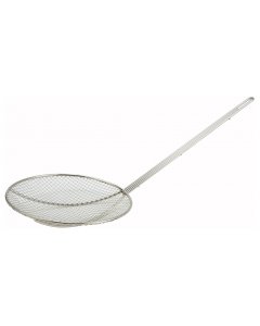 Winco SC-5R Square Mesh Round Skimmer with Long Hooked Handle 5" Dia.