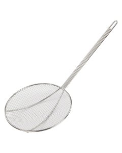 Winco SC-9R Nickel-Plated Wire Square Mesh Round Skimmer with 9" Dia. Blade and 13"L Loop Handle - 24/Case