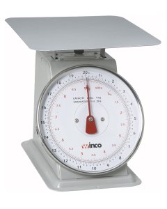 Winco SCAL-820 Mechanical/Analog Receiving Scale with 8" Dial - 20 lb./Capacity - 6/Case