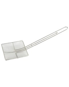 Winco SCF-6S Nickel-Plated Mesh Square Skimmer 6-3/4" x 6-3/4" Blade and 13"L Loop Handle - 48/Case