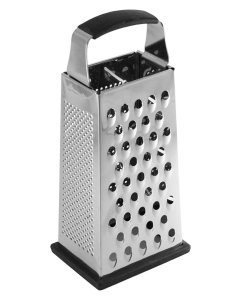 TableCraft SG205BH Stainless Steel 4-Sided Tapered Large Box Grater with Non-Slip Grip Handle 4-3/8" x 3-3/8" x 9-5/8"H