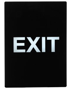 Winco SGN-805 Plastic 2-Sided "Exit" Stanchion Frame Sign 8-1/2" x 11-3/4" - Black / White