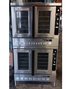 Used Restaurant Equipment - Blodgett DFG-100 DBL Double-Deck Full Size Natural Gas Convection Oven - 110,000 BTU