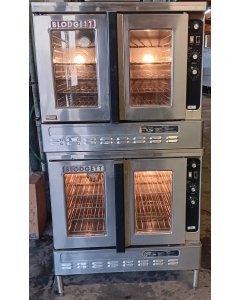 Used Restaurant Equipment - Blodgett DFG-100 DBL Double-Deck Full Size Natural Gas Convection Oven - 110,000 BTU