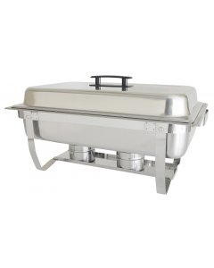 Thunder Group SLRCF001F Stainless Steel Chafer with Folding Stand 8 Qt. - Full Size
