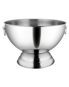 Winco SPB-35 Stainless Steel Punch Bowl with Ring Handles and Footed Base 3-1/2 gal. - 6/Case