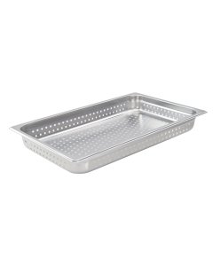 Winco SPJH-102PF Heavy-Weight 22 ga. Stainless Steel Anti-Jam Perforated Steam Table Food Pan 2-1/2" Deep - Full Size