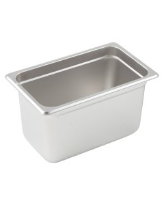 Winco SPJM-406 Heavy-Weight 24 ga. Stainless Steel Anti-Jam Steam Table Food Pan 6" Deep - 1/4 Size - 24/Case