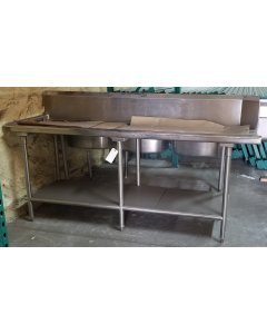 Used Restaurant Equipment - Advance Tabco DTS-S70-36L Stainless Steel Straight Soil Dishtable 82" x 24" x 46"H - Left-to-Right