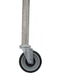 Advance Tabco TA-25ES-X Special Value Casters with 5" Urethane Wheels and Stainless Steel for 24" Tall Tables & Mixer Stands - 4/Set (2 with Brakes)