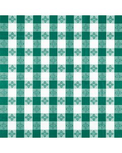 Winco TBCO-90G Plastic Rectangular Checkered Tablecloth with Cotton Lining 52" x 90" - Green - 24/Case