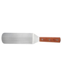 Winco TN249 Stainless Steel Solid Offset Flexible Turner with 8-1/4" x 2-7/8" Blade and Wooden Handle