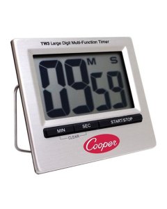 Cooper-Atkins TW3-0-8 Stainless Steel Large Digit Multi-Function 100 Minute Digital Timer - 6/Case